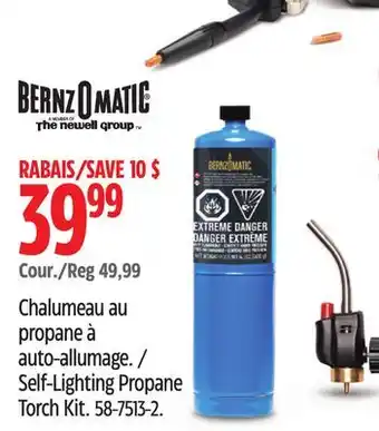 Canadian Tire BernzOmatic Self-Lighting Propane Torch Kit offer