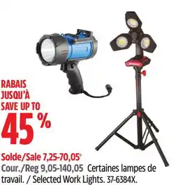 Canadian Tire Mastercraft Selected Work Lights offer