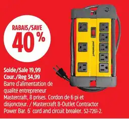 Canadian Tire Mastercraft 8-Outlet Contractor Power Bar offer