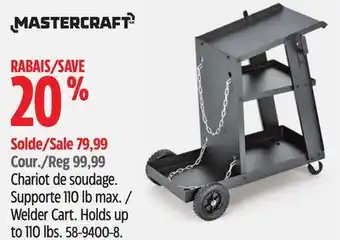 Canadian Tire Mastercraft Welder Cart offer