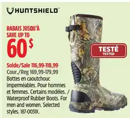 Canadian Tire Huntshield Waterproof Rubber Boots offer