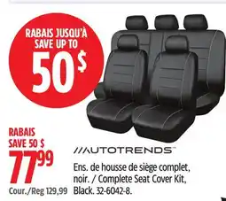 Canadian Tire AUTOTRENDS Complete Seat Cover Kit, Black offer