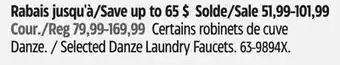 Canadian Tire Selected Danze Laundry Faucets offer