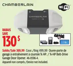 Canadian Tire Chamberlain 3⁄4-HP Belt-Drive Garage Door Opener offer