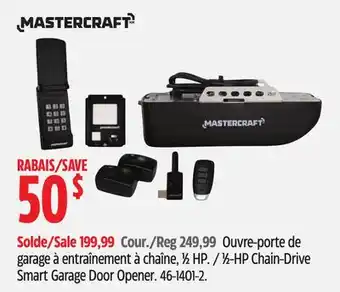 Canadian Tire Mastercraft ½-HP Chain-Drive Smart Garage Door Opener offer