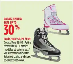 Canadian Tire VIC Recreational Skates offer