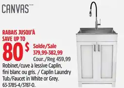 Canadian Tire CANVAS Caplin Laundry Tub/Faucet in White or Grey offer