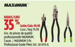 Canadian Tire MAXIMUM 3-Pc Professional-Grade Pliers Set offer