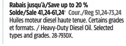 Canadian Tire Heavy-Duty Diesel Oil offer