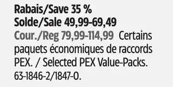 Canadian Tire Selected PEX Value-Packs offer