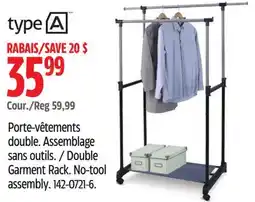 Canadian Tire type A Double Garment Rack offer