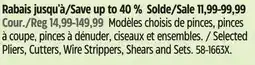 Canadian Tire MAXIMUM Selected Pliers, Cutters, Wire Strippers, Shears and Sets offer