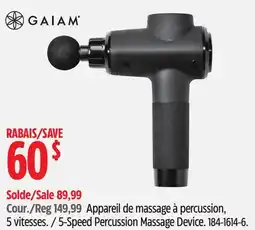 Canadian Tire Gaiam 5-Speed Percussion Massage Device offer