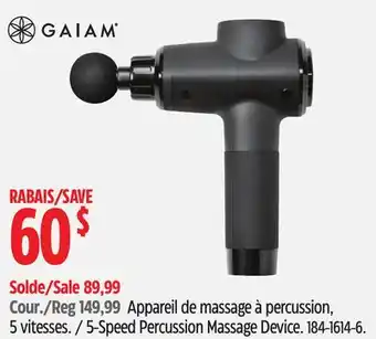 Canadian Tire Gaiam 5-Speed Percussion Massage Device offer