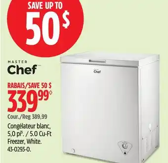 Canadian Tire Master Chef 5.0 Cu-Ft Freezer, White offer