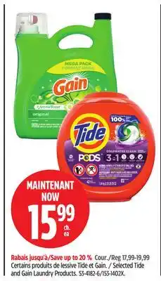 Canadian Tire Selected Tide and Gain Laundry Products offer