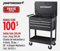 Canadian Tire Mastercraft 30 4-Drawer Mechanic's Cart offer