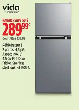 Canadian Tire Vida by PADERNO 4.5 Cu-Ft 2-Door Fridge offer