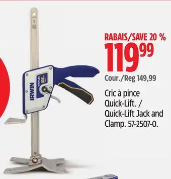 Canadian Tire Irwin Quick-Lift Jack and Clamp offer