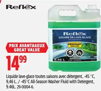 Canadian Tire REFLEX -45°C All-Season Washer Fluid with Detergent, 9.46L offer