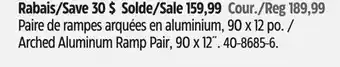 Canadian Tire CargoMaster Arched Aluminum Ramp Pair, 90 x 12˝ offer