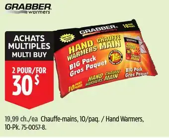 Canadian Tire Grabber Hand Warmers, 10-Pk offer