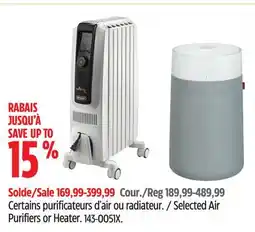 Canadian Tire Blueair Selected Air Purifiers or Heater offer