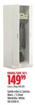 Canadian Tire Sauder 2-Door Wardrobe offer