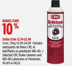 Canadian Tire Selected CRC Brake Cleaners and WD-40 Lubricants or Penetrant offer