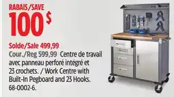 Canadian Tire Mastercraft Work Centre with Built-In Pegboard and 23 Hooks offer