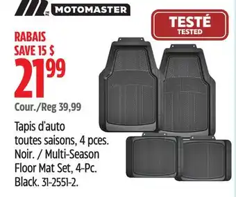 Canadian Tire MotoMaster Multi-Season Floor Mat Set, 4-Pc offer