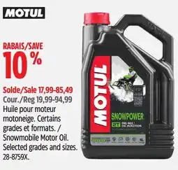 Canadian Tire MOTUL Snowmobile Motor Oil offer