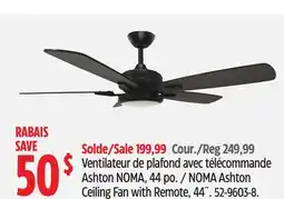 Canadian Tire NOMA Ashton Ceiling Fan with Remote, 44˝ offer