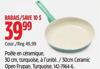 Canadian Tire Green Pan 30cm Ceramic Open Frypan, Turquoise offer