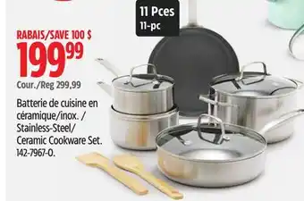 Canadian Tire Green Pan Stainless-Steel/ Ceramic Cookware Set offer