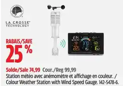 Canadian Tire La Crosse Colour Weather Station with Wind Speed Gauge offer