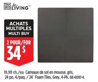 Canadian Tire For Living 24 Foam Tiles, Grey, 4-Pk offer