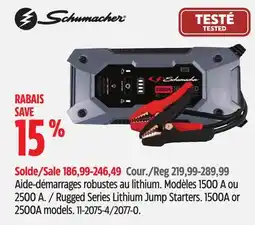 Canadian Tire Schumacher Rugged Series Lithium Jump Starters offer