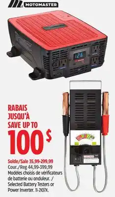 Canadian Tire Selected Battery Testers or Power Inverter offer