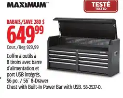 Canadian Tire MAXIMUM 56 8-Drawer Chest with Built-In Power Bar with USB offer