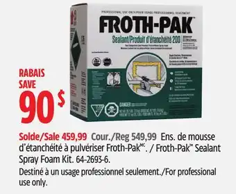 Canadian Tire Froth-Pak Sealant Spray Foam Kit offer