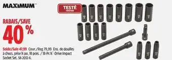 Canadian Tire maximum18-Pc 1⁄2˝-Drive Impact Socket Set offer