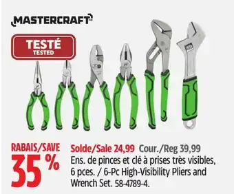 Canadian Tire Mastercraft 6-Pc High-Visibility Pliers and Wrench Set offer