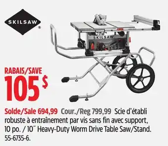 Canadian Tire SKILSAW 10 Heavy-Duty Worm Drive Table Saw/Stand offer