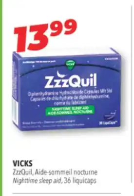 Familiprix VICKS ZzzQuil, Nighttime sleep aid, 36 liquicaps offer