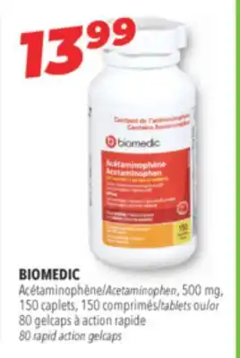 Familiprix Biomedic extra strength acetaminophen tablets for adults 150un offer