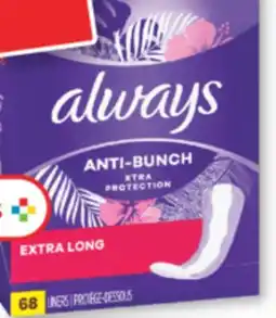 Familiprix Always Anti-Bunch Xtra Protection liners extra long 68un offer