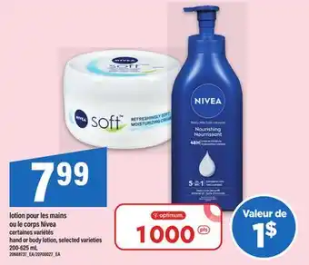 Maxi LOTION POUR LES MAINS OU LE CORPS NIVEA offer