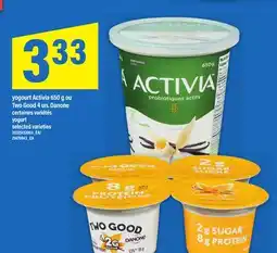 Maxi YOGOURT ACTIVIA 650 G OU TWO GOOD 4 UN. DANONE | yogurt offer