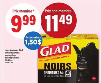 Maxi SACS À ORDURES GLAD | Glad garbage bags, 20-40 un offer